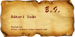 Bátori Iván névjegykártya